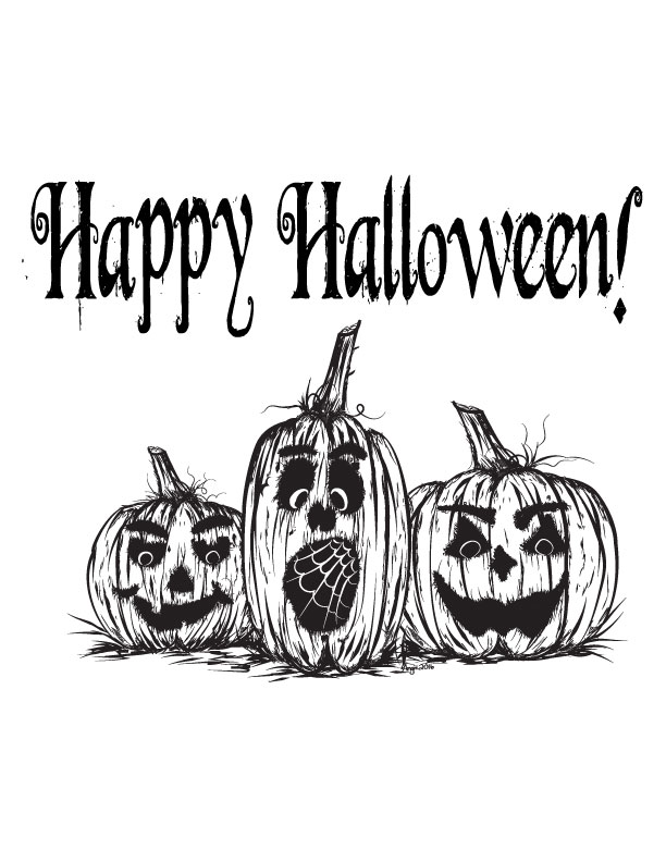 Free Printable Halloween Jack o'lantern Coloring Page